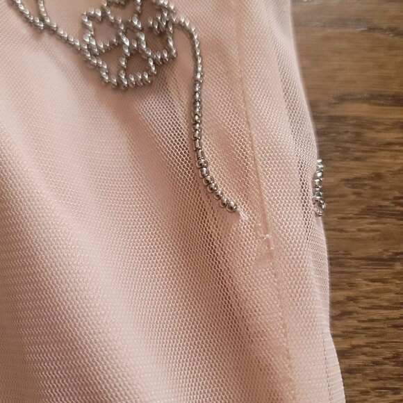 Adrianna Papell Beaded and Sequins Flutter-Sleeve Blush-Pink Dress. Size 10 - Picture 14 of 15